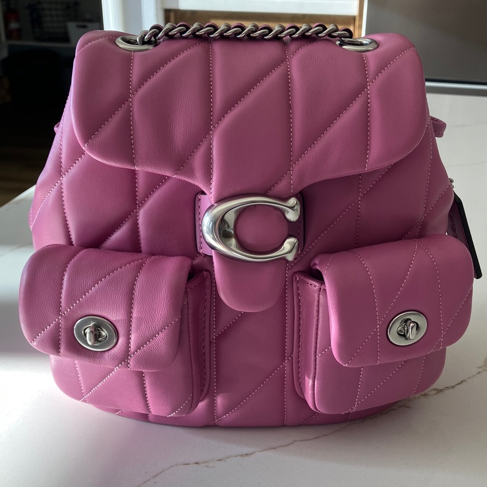 Coach Fuchsia Pink Tabby Backpack with Silver Hardware